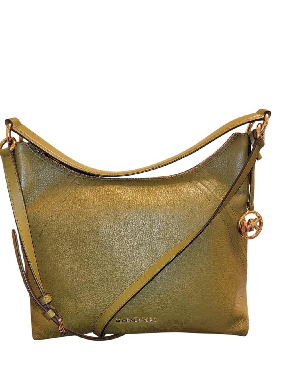 Michael Kors Olive Green Leather Shoulder Bag